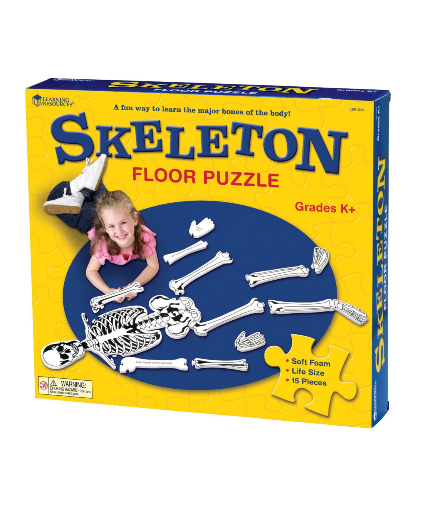 Детский пазл Learning Resources Skeleton Double-Sided Puzzle, 15 Pieces, Ages 3+ — фото 1