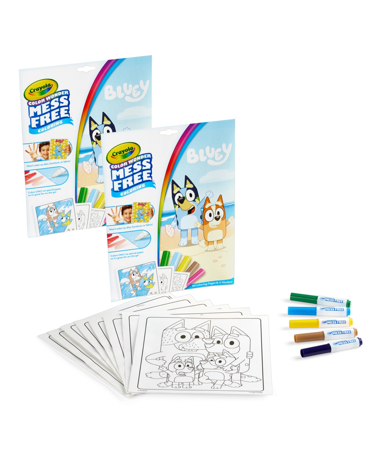 Color Wonder Bluey Coloring Pad and Markers, Pack of 2 - Assorted