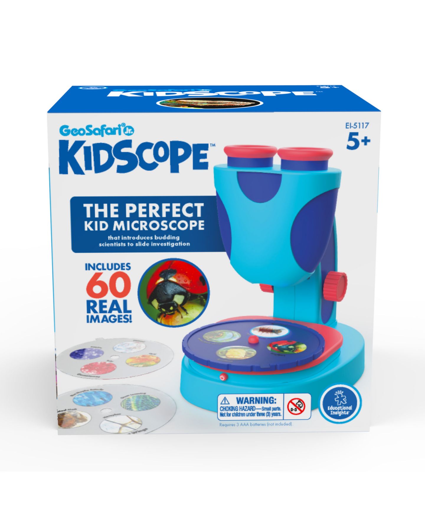 Детские игрушки Educational Insights Kidscope 3x Magnification Microscope with 15 Printed Slides and LED Light, Ages 5+ — фото 5