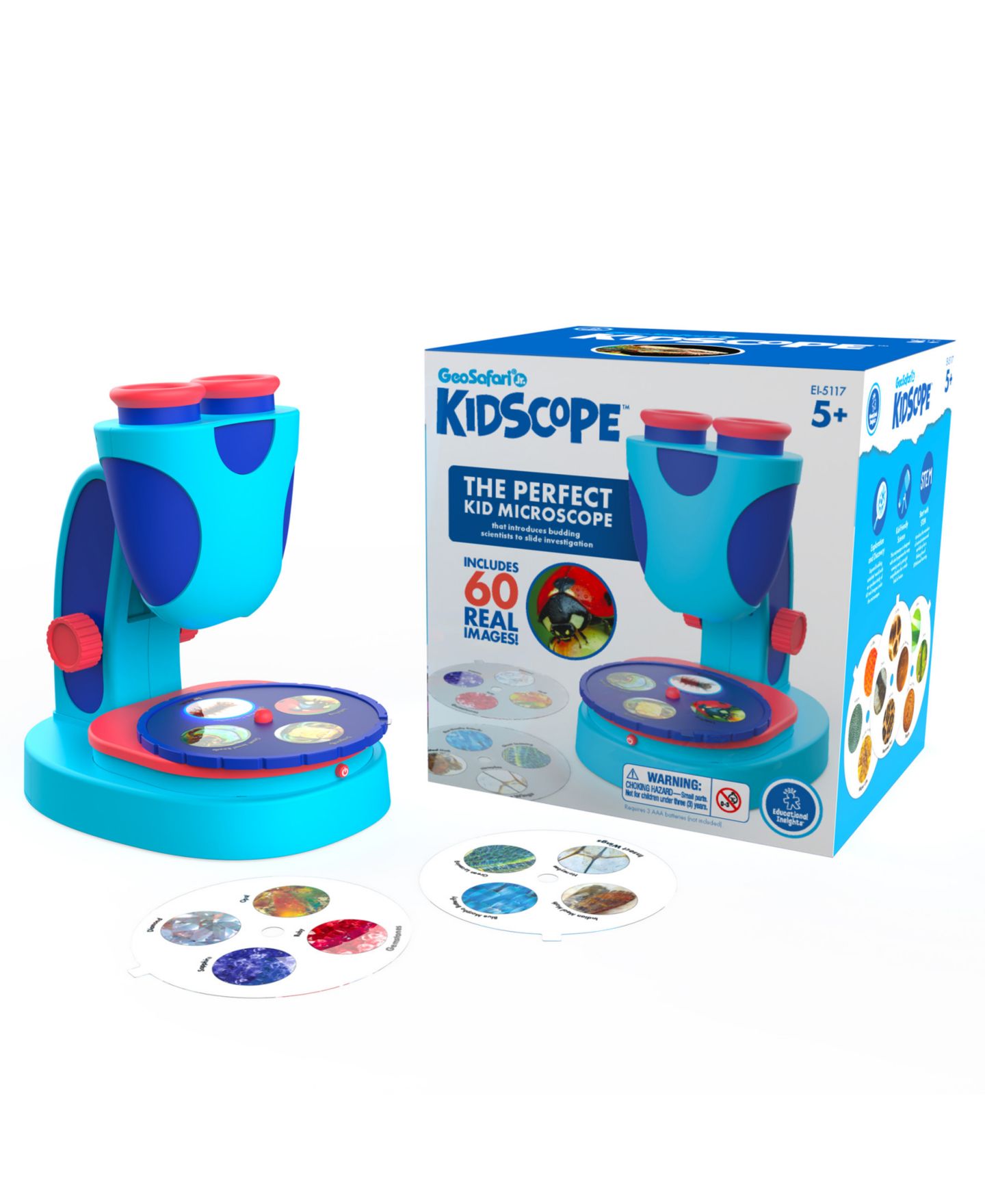 Детские игрушки Educational Insights Kidscope 3x Magnification Microscope with 15 Printed Slides and LED Light, Ages 5+ — фото 2