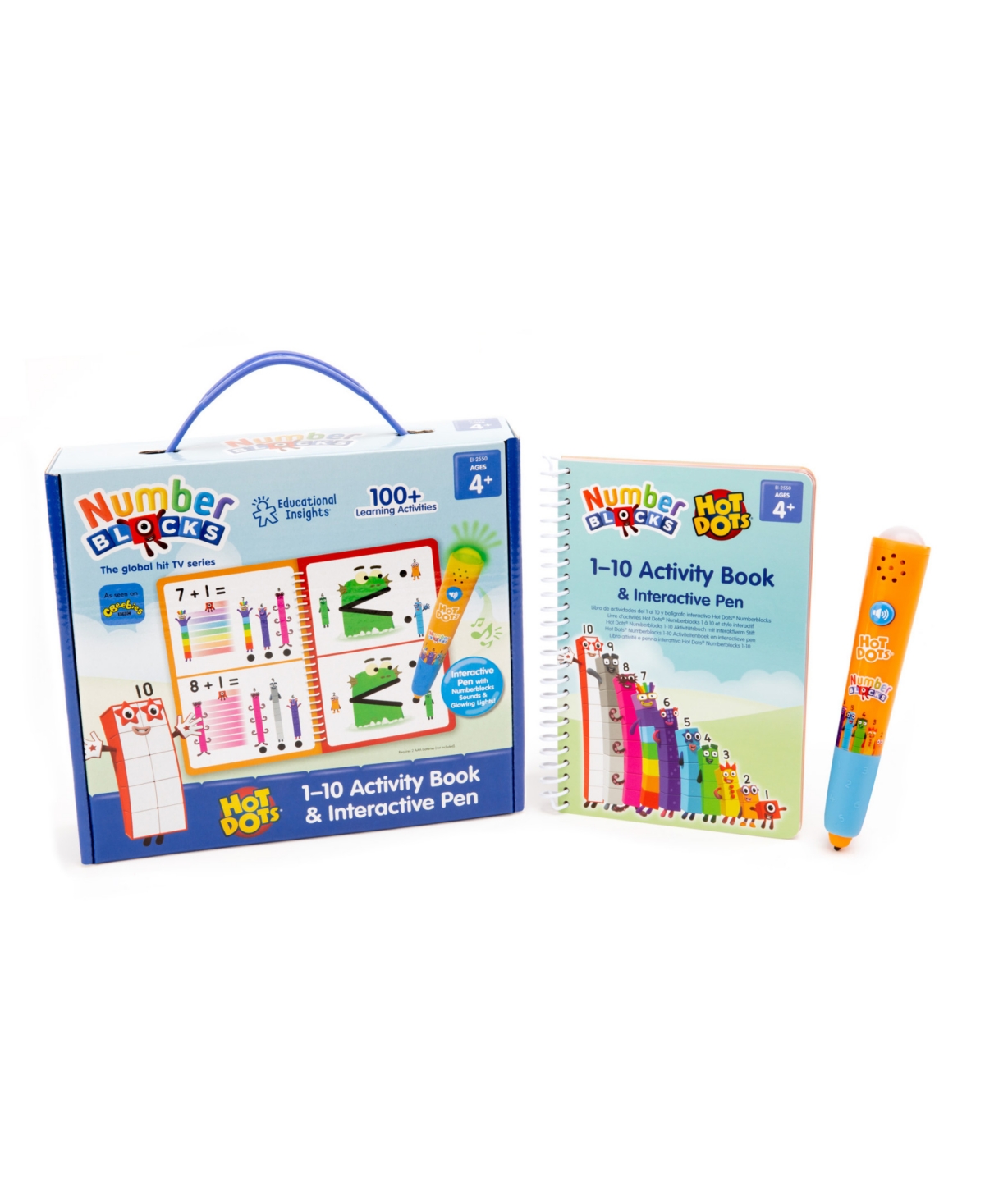 Educational Insights Hot Dots 1-10 Numberblocks Activity Book Interactive Pen In Multi