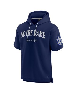 Men's Navy Notre Dame Fighting Irish Ready Short Sleeve Pullover Hoodie