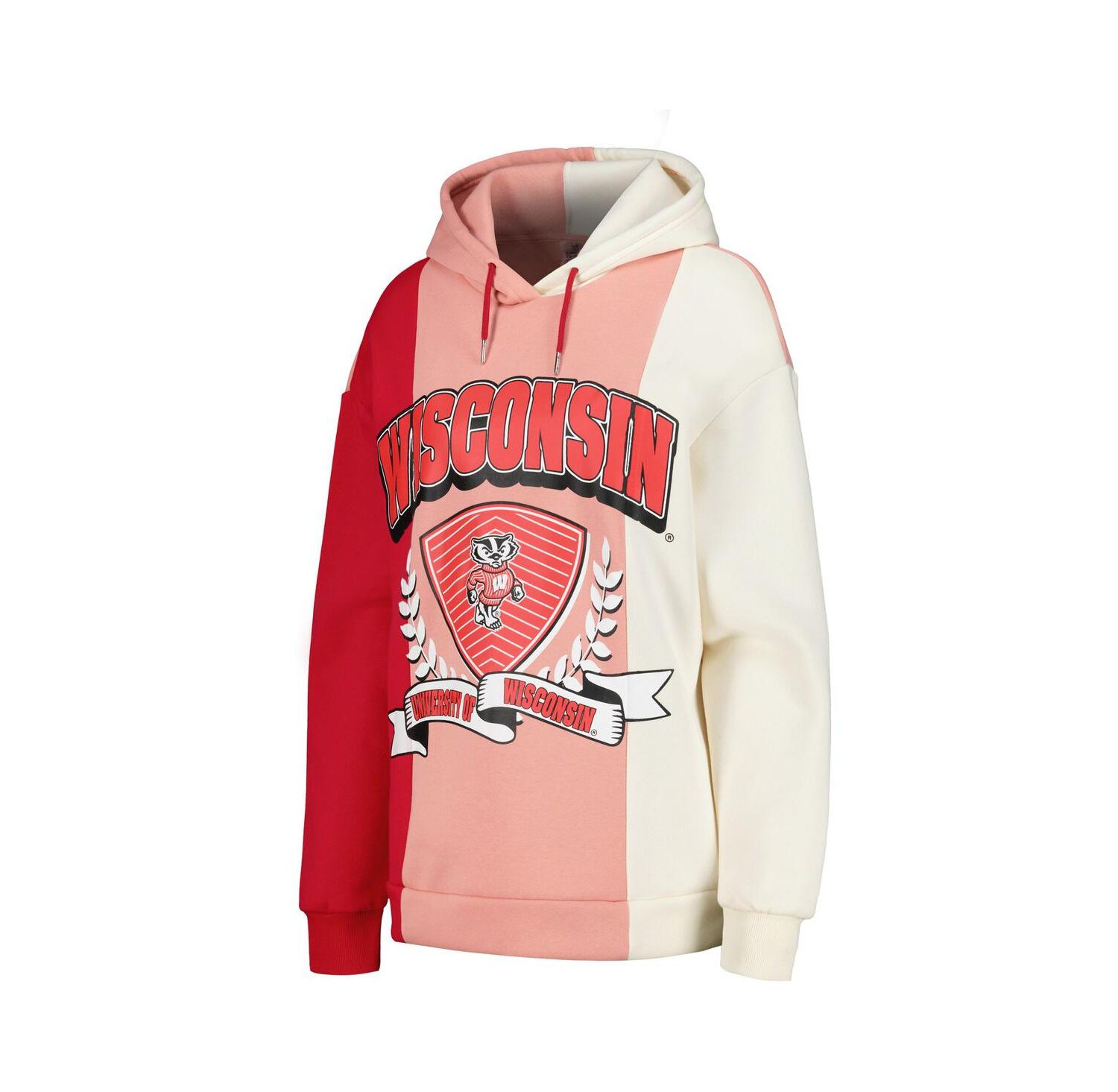 Women's Red Wisconsin Badgers Hall of Fame Colorblock Pullover Hoodie