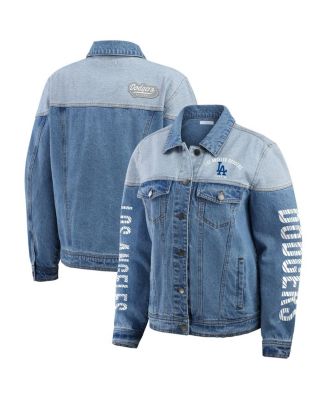 【WEAR by Erin Andrews】Women's Dodgers Denim Jacket WEAR by Erin Andrews Women's Los Angeles Dodgers Full-Button
