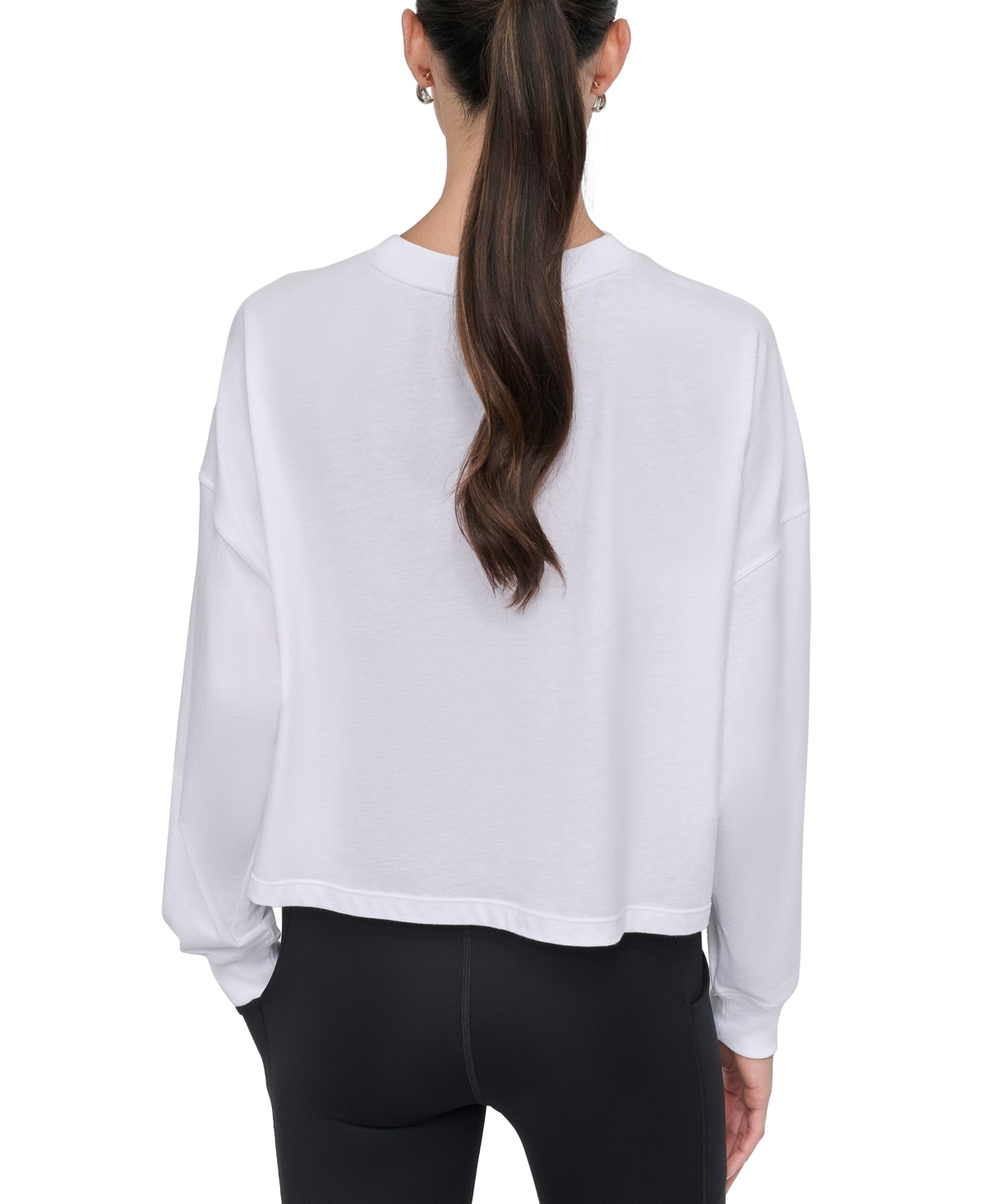 Dkny Sport Women's Rhinestone-Logo Sweatshirt -black