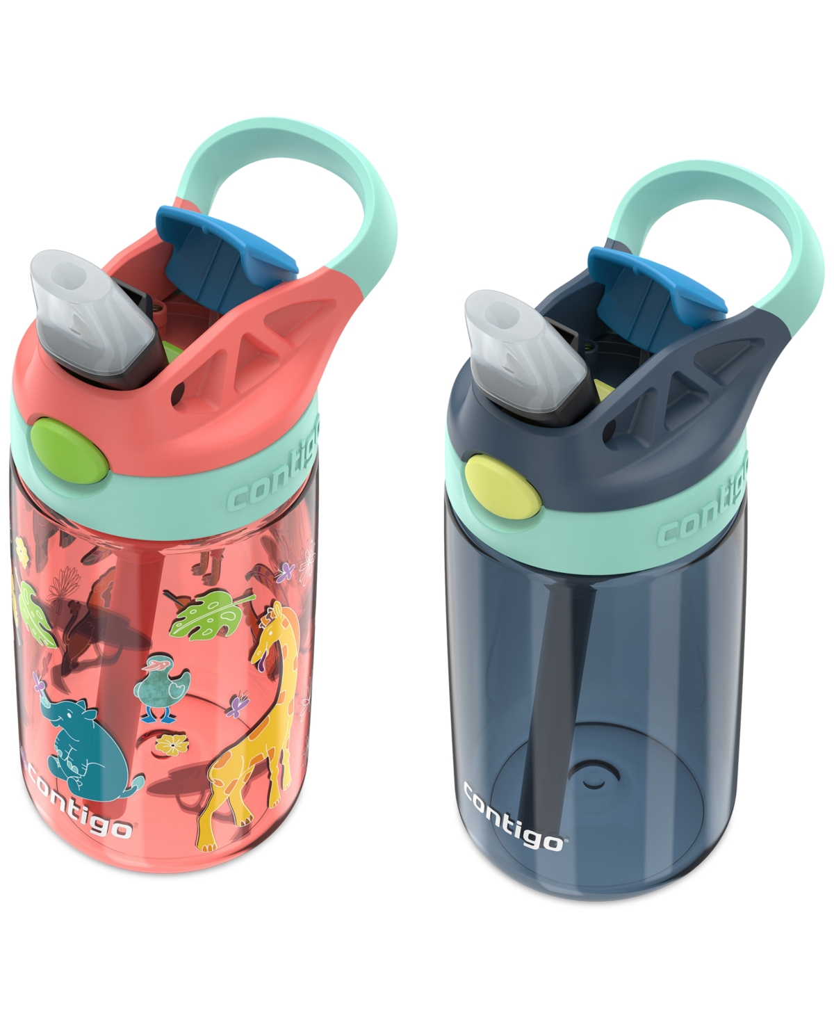Contigo Kids 2-pack Autospout Straw 14-oz. Water Bottles In Multi