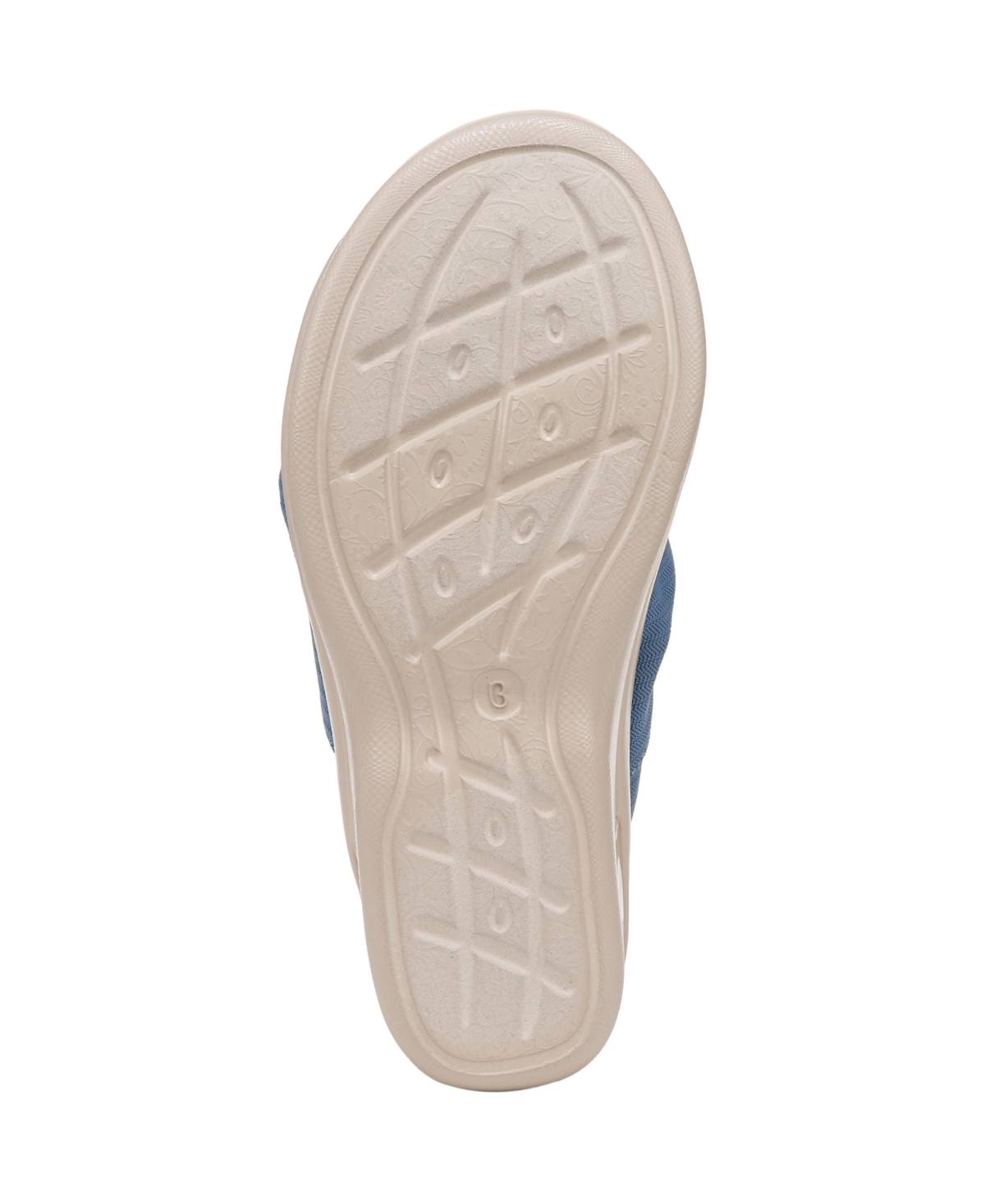 Bzees Women's Smile 3 Washable Slide Wedge Sandals In Elemental Blue Stretch Fabric