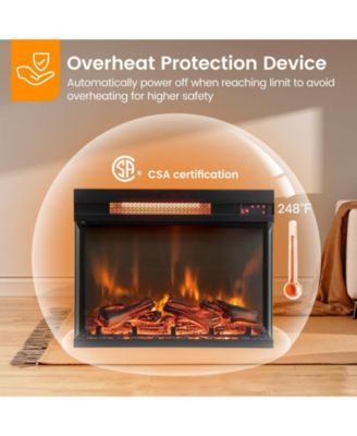 23-inch 3-Sided Electric Fireplace Insert with Remote Control