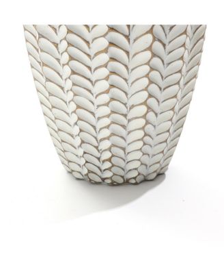 Modern Geometric Pattern Polyresin 19.5-Inch Tall Trumpet Vase