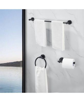 Bathroom Hardware Set Towel Bar, Toilet Paper Holder, and Hooks for Modern Bathroom Decor