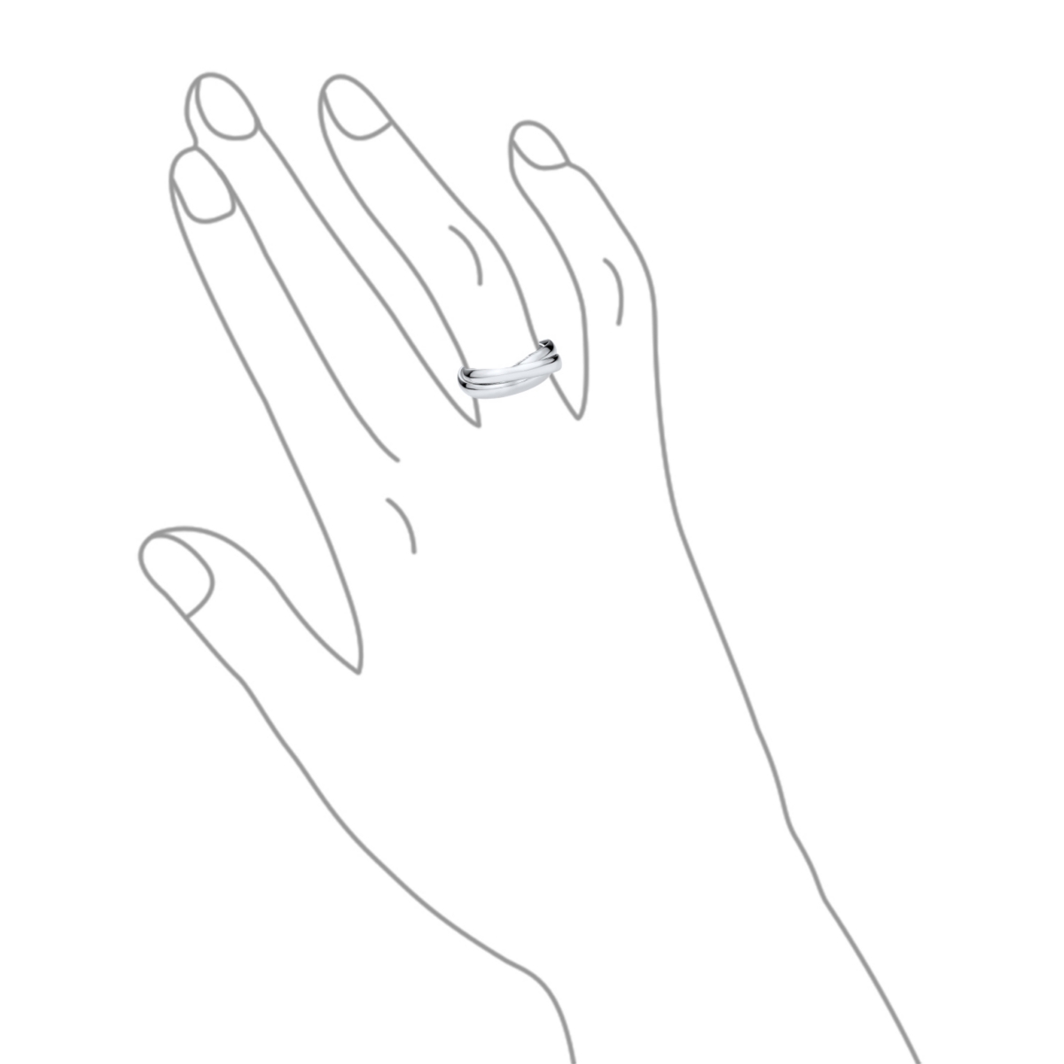 Bling Jewelry Silver Ring: Simple Dome Russian Triple Rolling Band Sterling