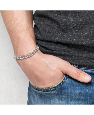 Stainless Steel Figaro Chain & Bracelet Set - Classic Jewelry for Men