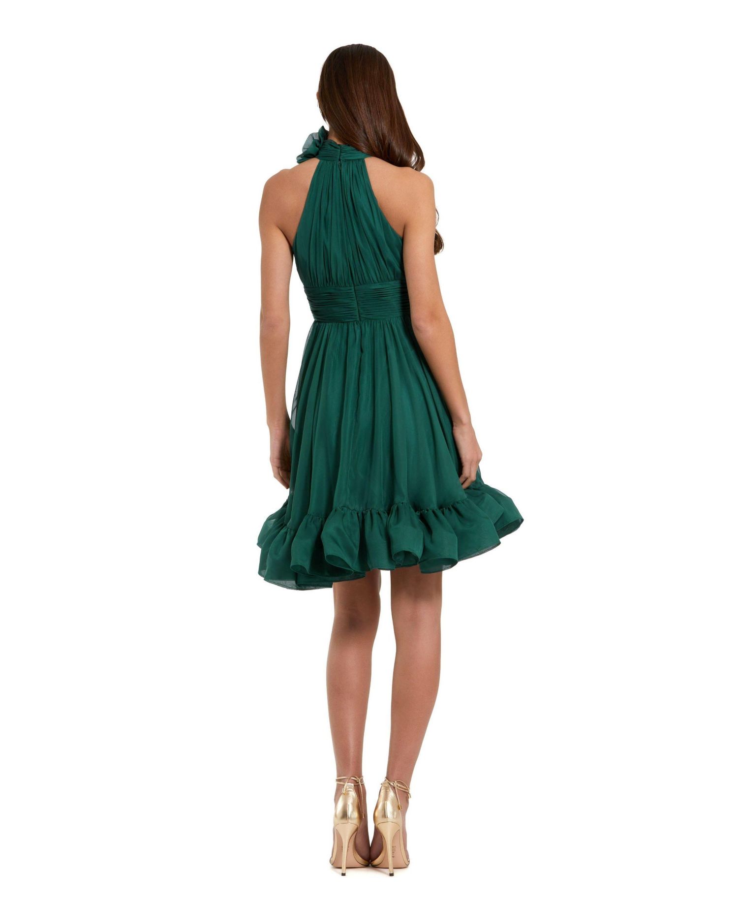 Women's Sleeveless Chiffon Mini Dress With 3D Flower