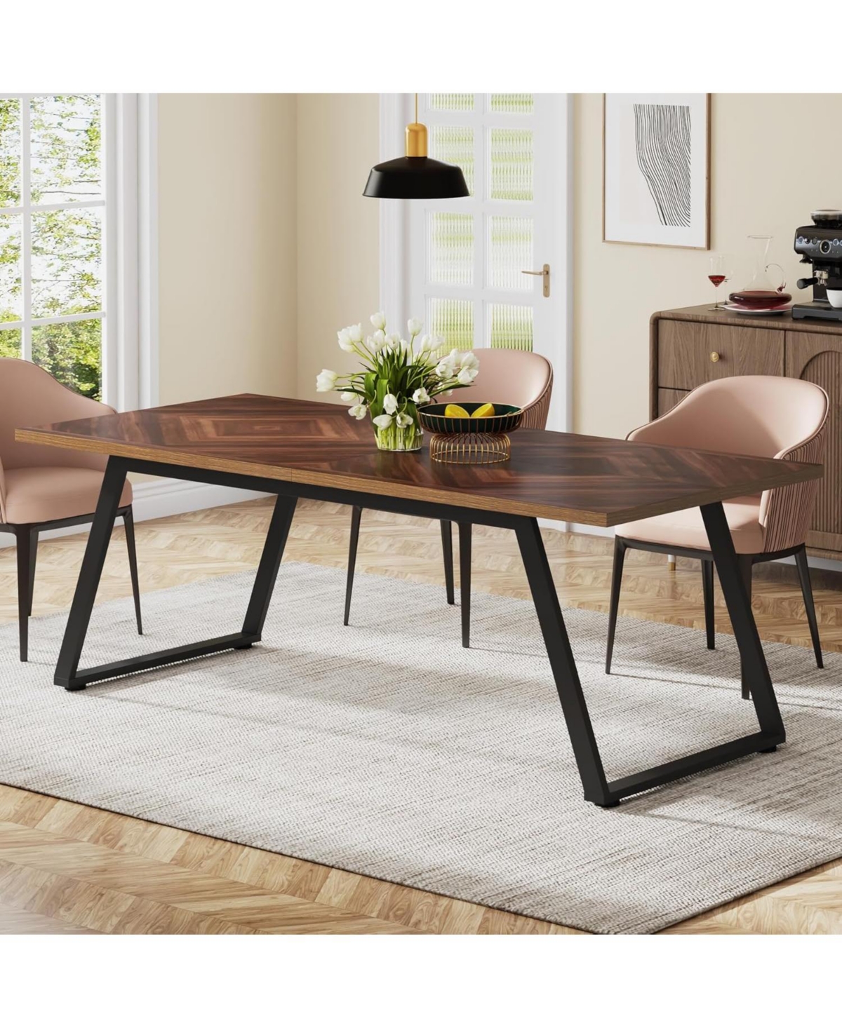 Tribesigns 63 Inch Executive Office Desk, Computer Desk with Thickened Frame, Modern Simple Study Writing Table Workstation Desk for Home Office