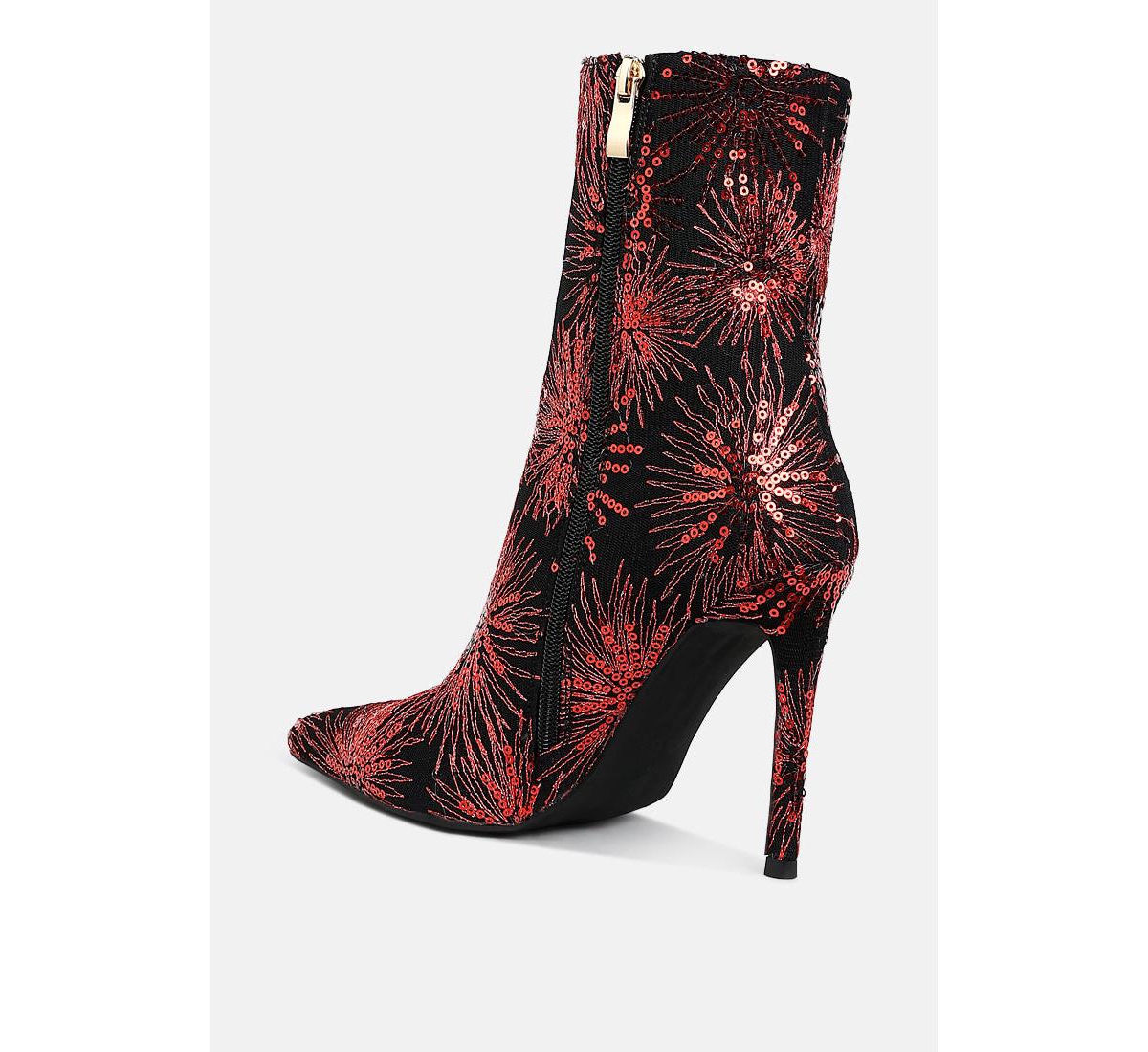 London Rag Oleander Sequin Embellished Stiletto Boots