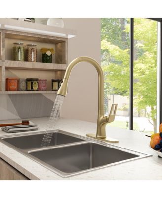 Single-Handle Pull-Down Sprayer Kitchen Faucet with Digital Display