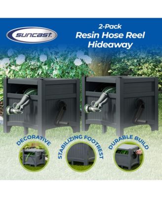 Hideaway 100 Ft Garden Hose Reel for 5/8 Inch Hoses, Cyberspace (2 Pack)