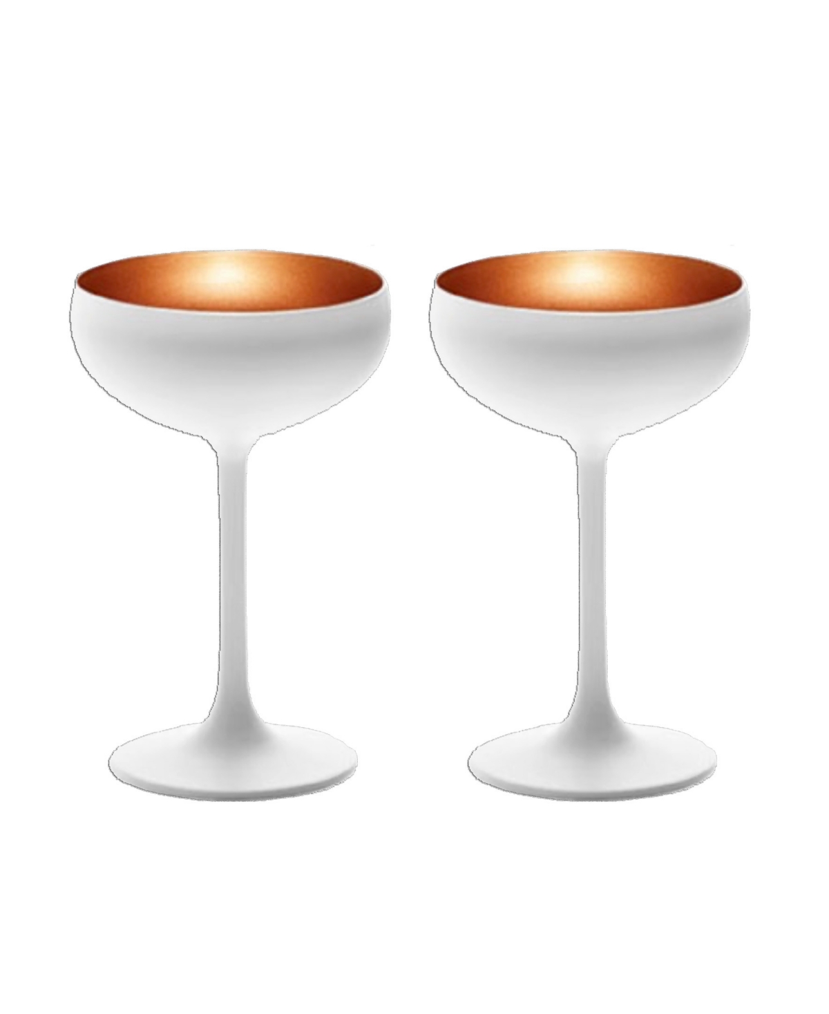 Stolzle Lausitz Olympia Saucer Glasses, Set Of 2 In White With Bronze