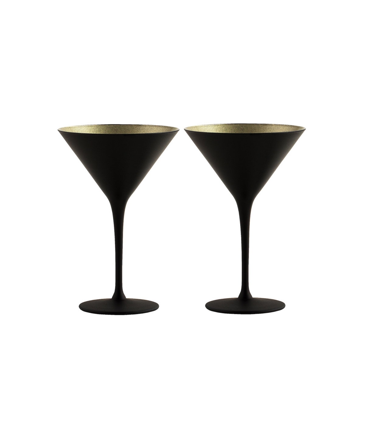 Stolzle Lausitz Olympia Martini Glasses, Set Of 2 In Black With Gold