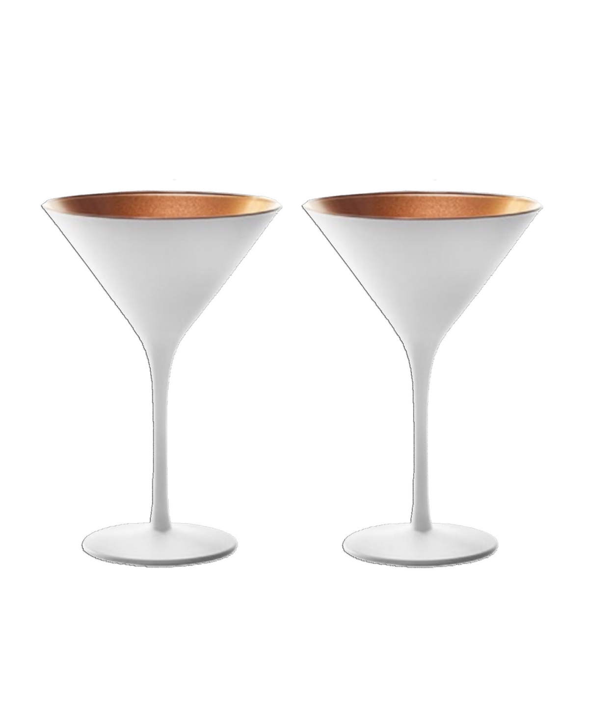 Stolzle Lausitz Olympia Martini Glasses, Set Of 2 In White With Bronze