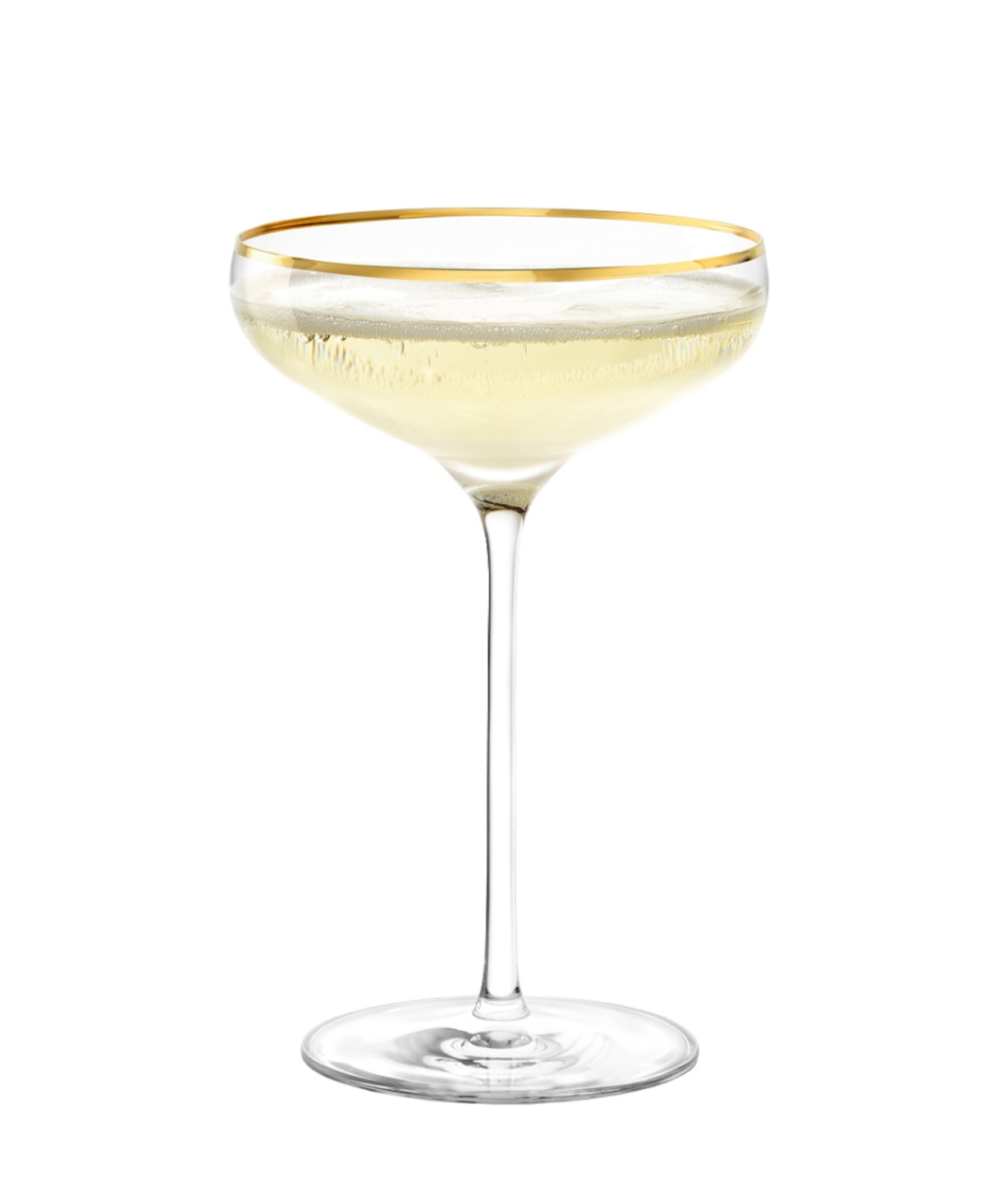 Stolzle Lausitz Cabaret Swing Saucers Glasses, Set Of 4 In Crystal With Gold Rim