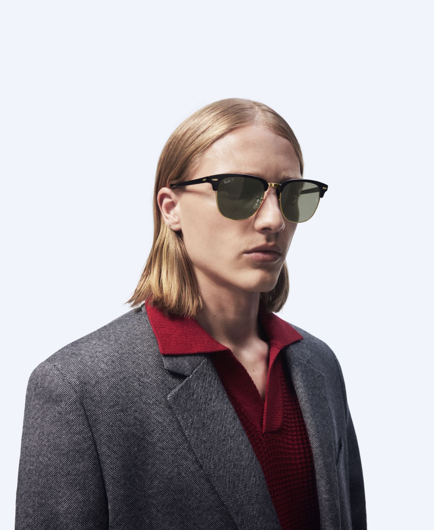 Солнцезащитные очки Ray-Ban Unisex Low Bridge Fit Sunglasses, RB3016F Clubmaster Classic 55, цвет: Чёрный — фото 7