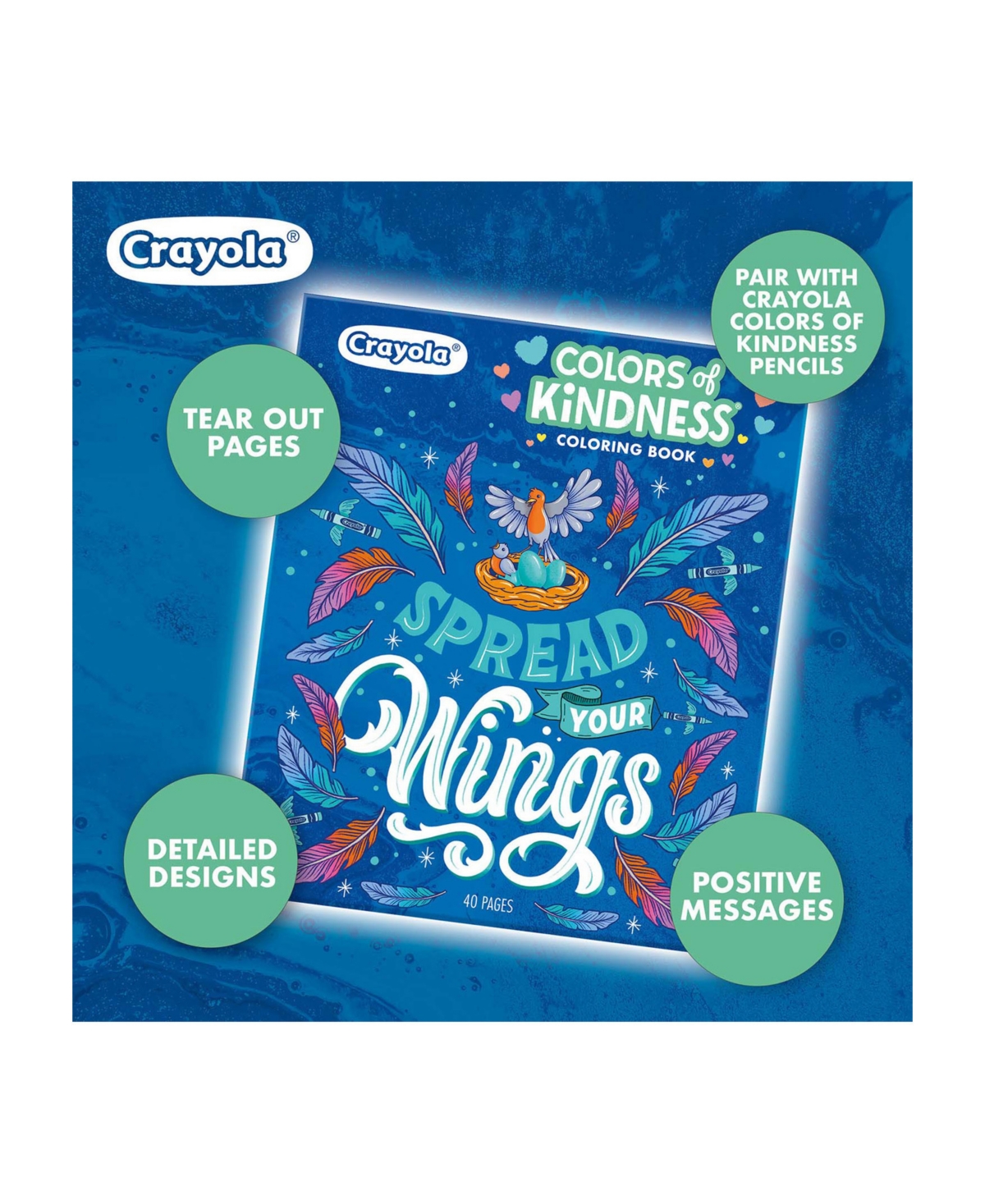 Crayola Colors Of Kindness Adult Coloring Book, Pack Of 4 In Assorted