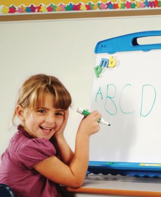 Tabletop Easel with Dry Erase Boards, Pocket Chart, and Storage Tubs