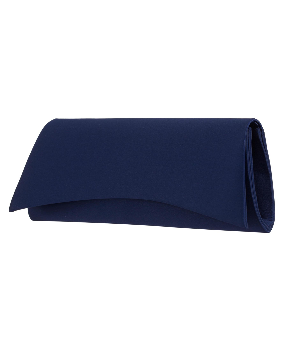 Nina Curved Flap Slim Magnetic Clutch In Navy