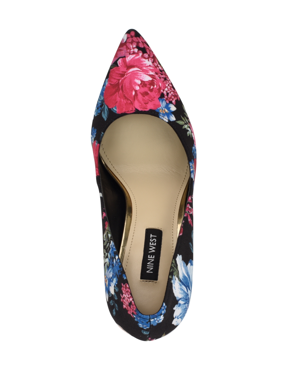 Shop Nine West Women's Tatiana Pointy Toe Stiletto Pumps In Black Blooms Floral