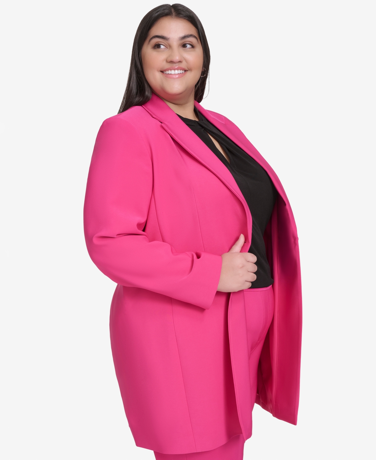Dkny Plus Size Topper Jacket In Wild Berry