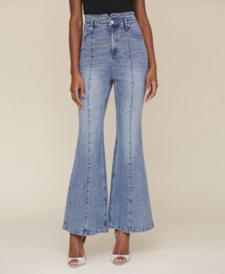 Avec Les Filles - Women's High-Rise Extreme-Flare Jeans