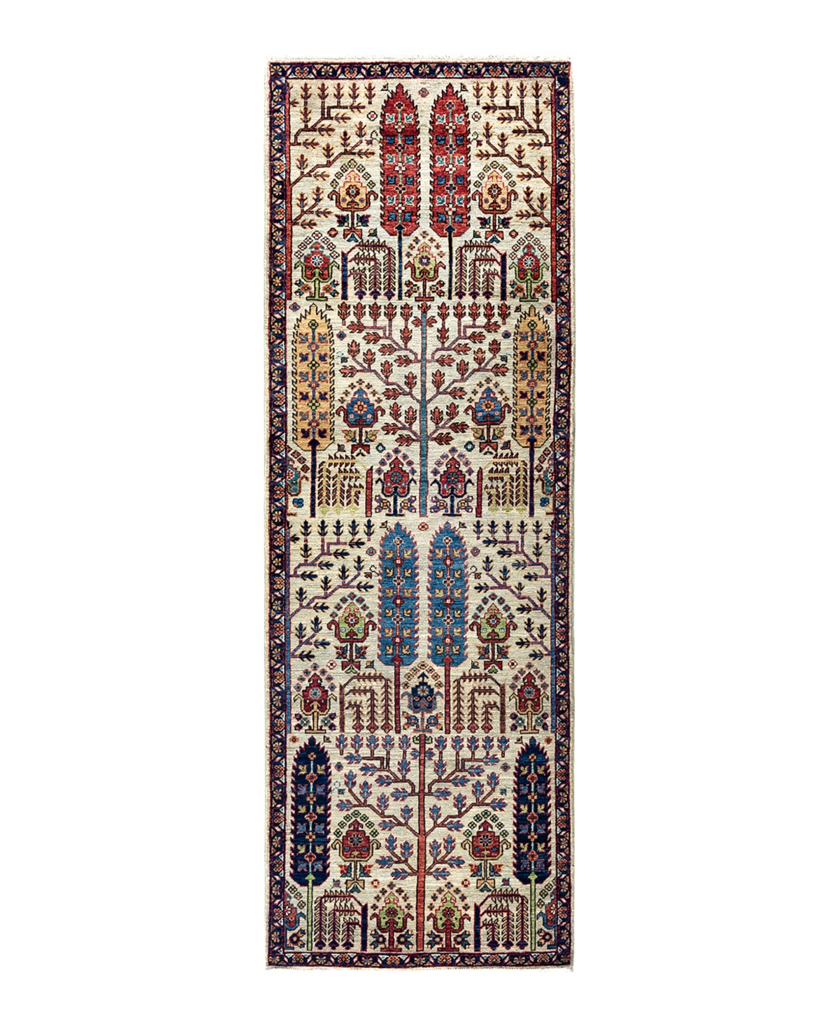 Adorn Hand Woven Rugs Serapi M1999 2'8"x8'1" Runner Area Rug In Light Gray