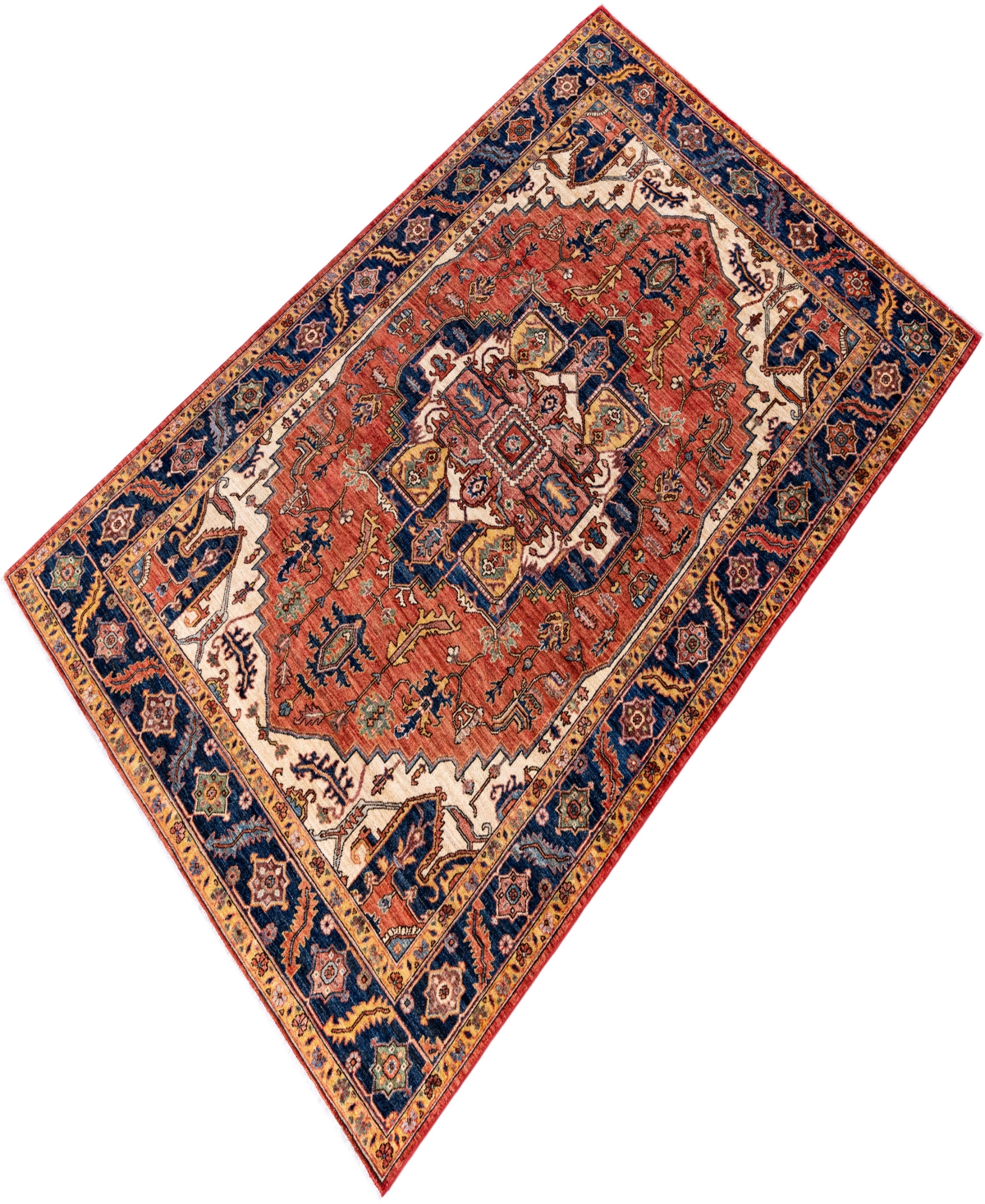 Adorn Hand Woven Rugs Serapi M1999 6'x9'5" Area Rug In Red