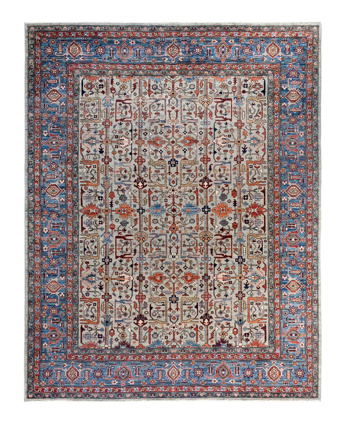 Adorn Hand Woven Rugs Serapi M1999 9'4"x12' Area Rug In Gray