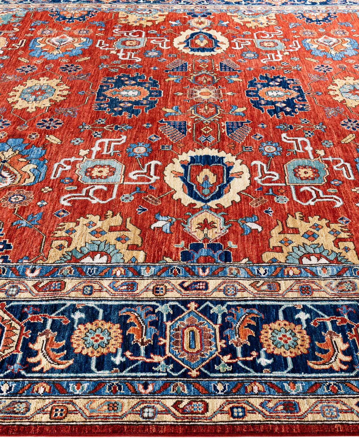 Adorn Hand Woven Rugs Serapi M1999 9'x11'9" Area Rug In Red