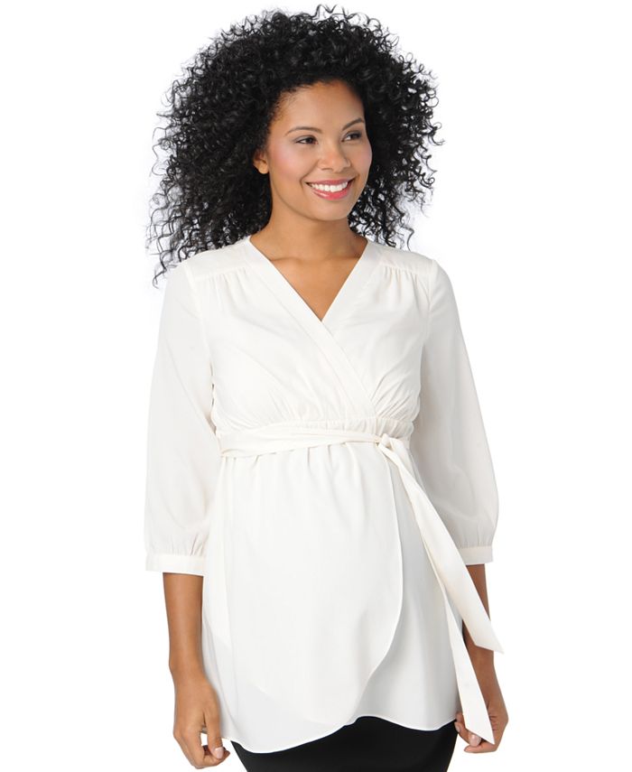 Maternity Satin Wrap Blouse