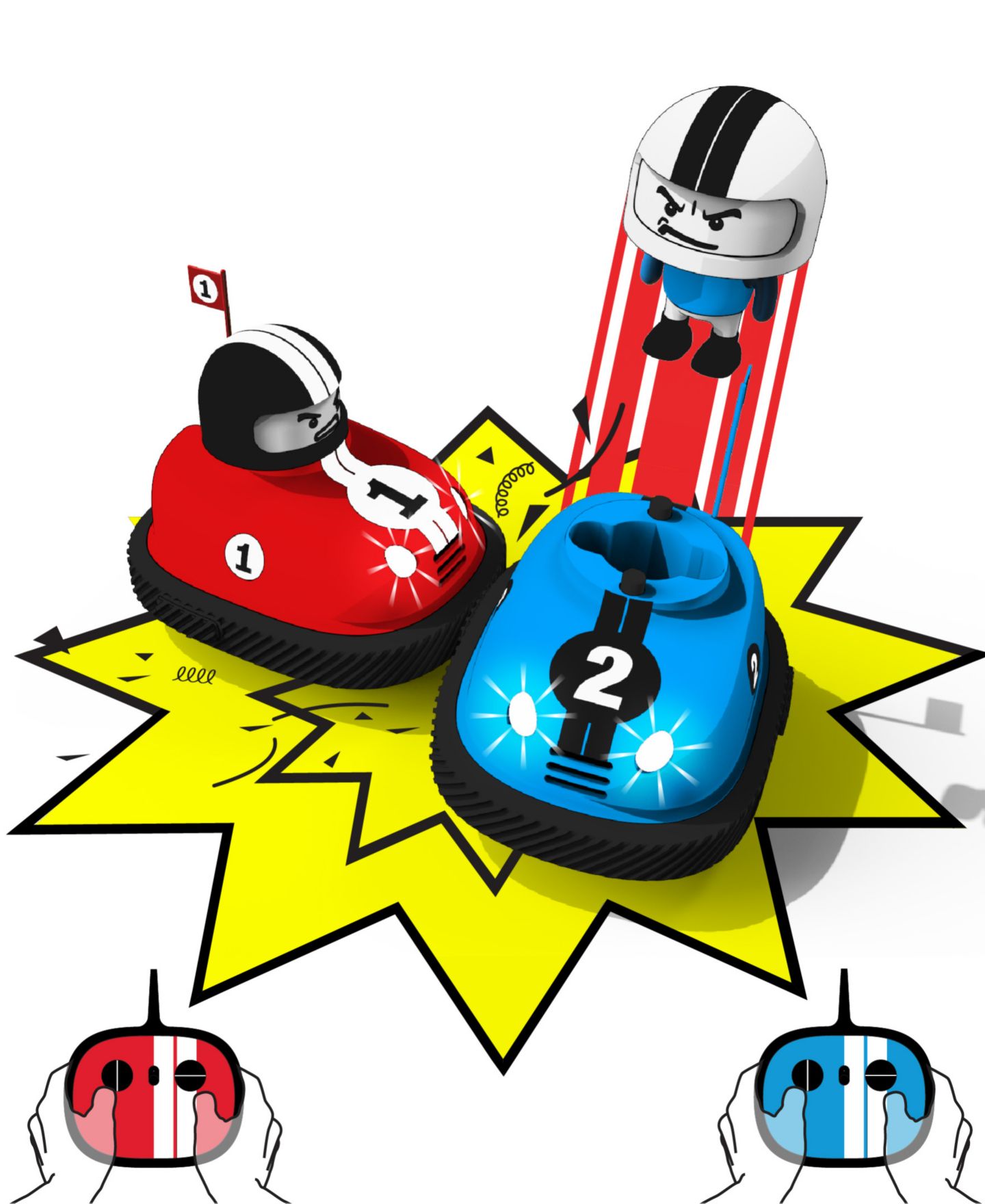Детские игрушки Sharper Image Road Rage Wireless Remote Control 2-Player Bumper Cars — фото 2