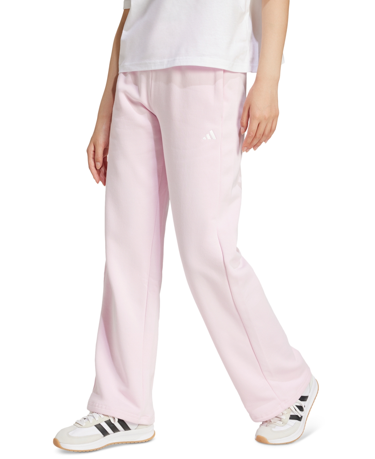 Adidas Originals Women's Essentials Feel Cozy Mid-rise Open-hem Pants In Pink
