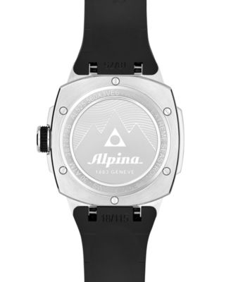 Men's Swiss Automatic Seastrong Extreme Black Rubber Strap Watch 39mm