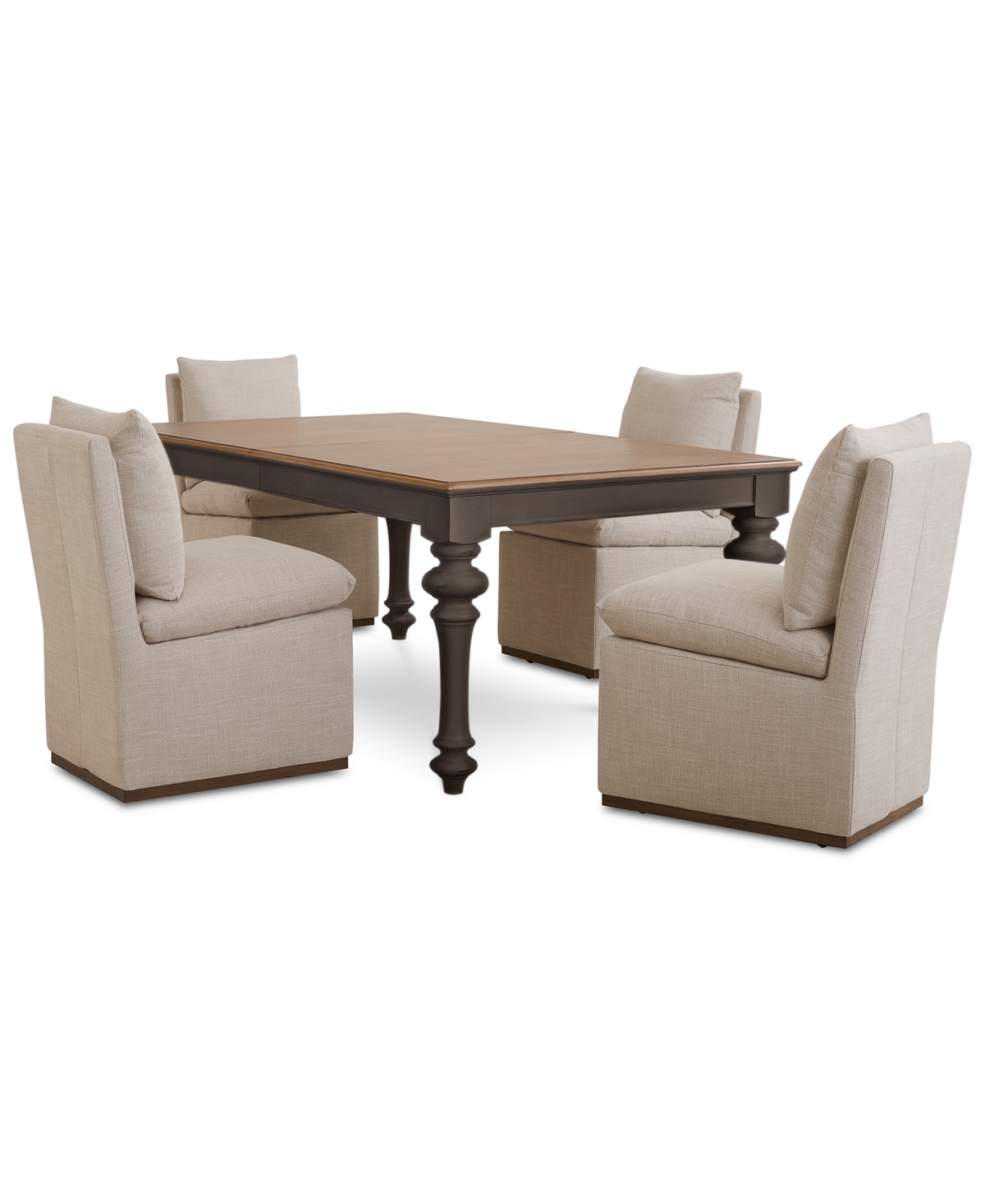 Macy's 5 Pc. Set (mandeville Rectangular Dining Table & 4 Kenity Ii Side Chairs), Created For  In Brown