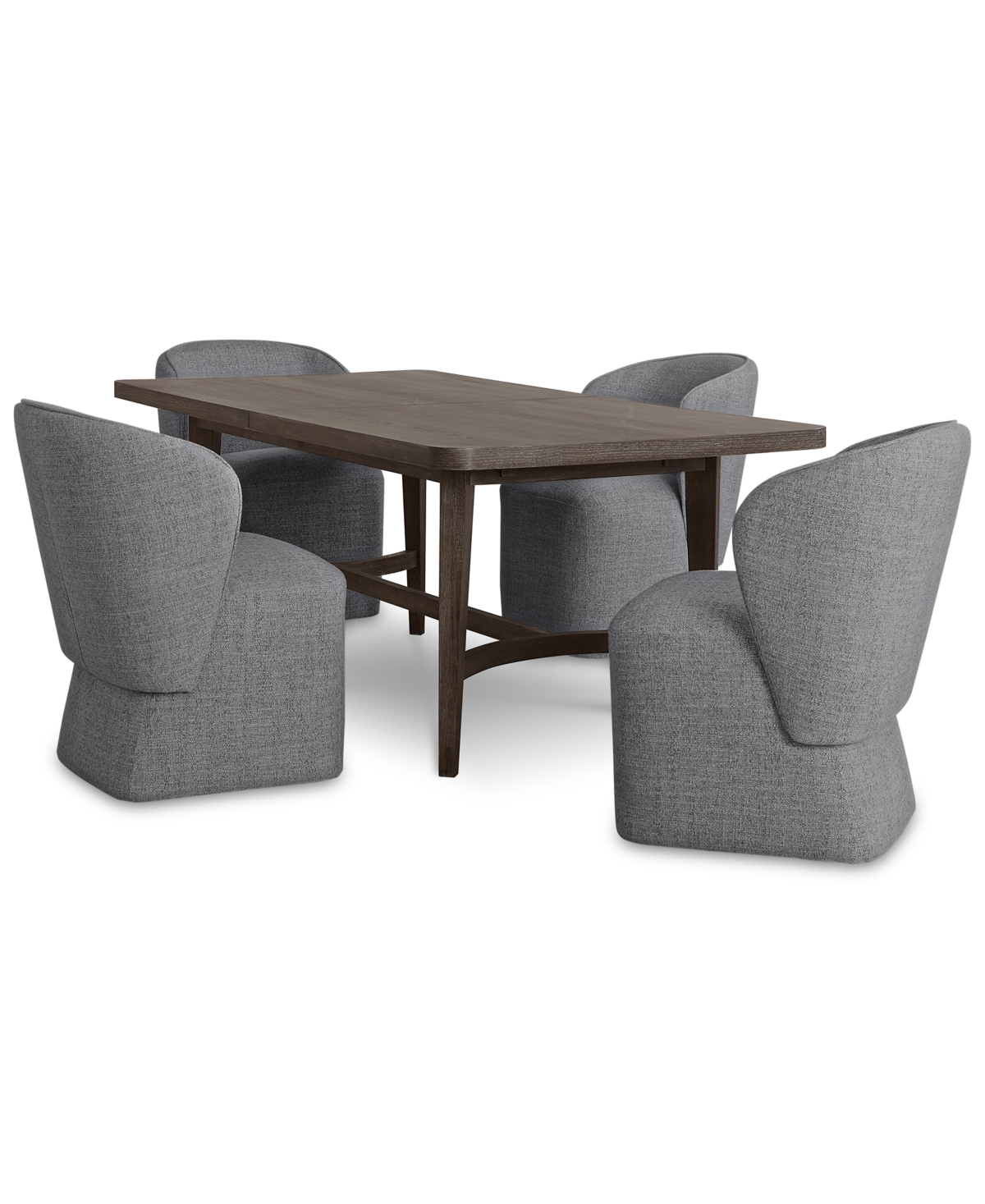Macy's 5 Pc. Set (griffith Rectangular Dining Table & 4 Dimova Chairs), Created For  In Grey
