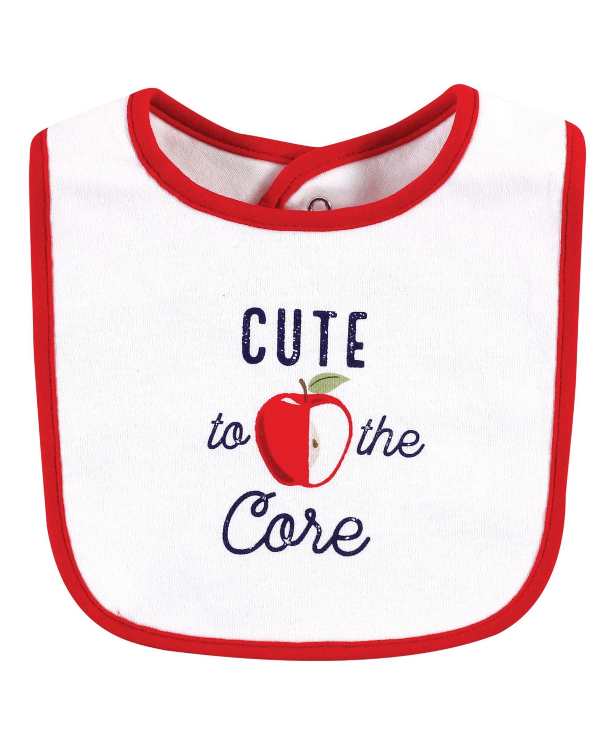 Hudson Baby Infant Girl Cotton Bib and Headband, 0-6 months - Apple