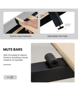 Full Platform Bed with High Headboard and Wooden Slats