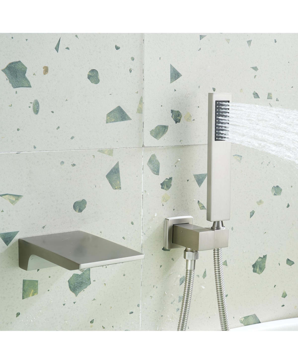 Casainc Shower System Set with Handheld Spray & Waterfall Bathtub Tub Spout