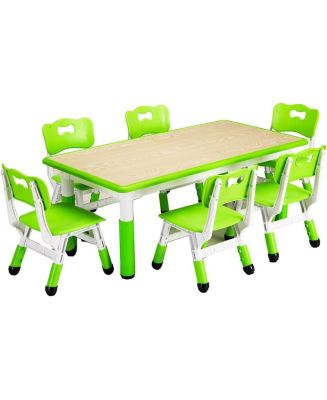gaomon Kids Table and 6 Chair Set – Height Adjustable Toddler Furniture ...