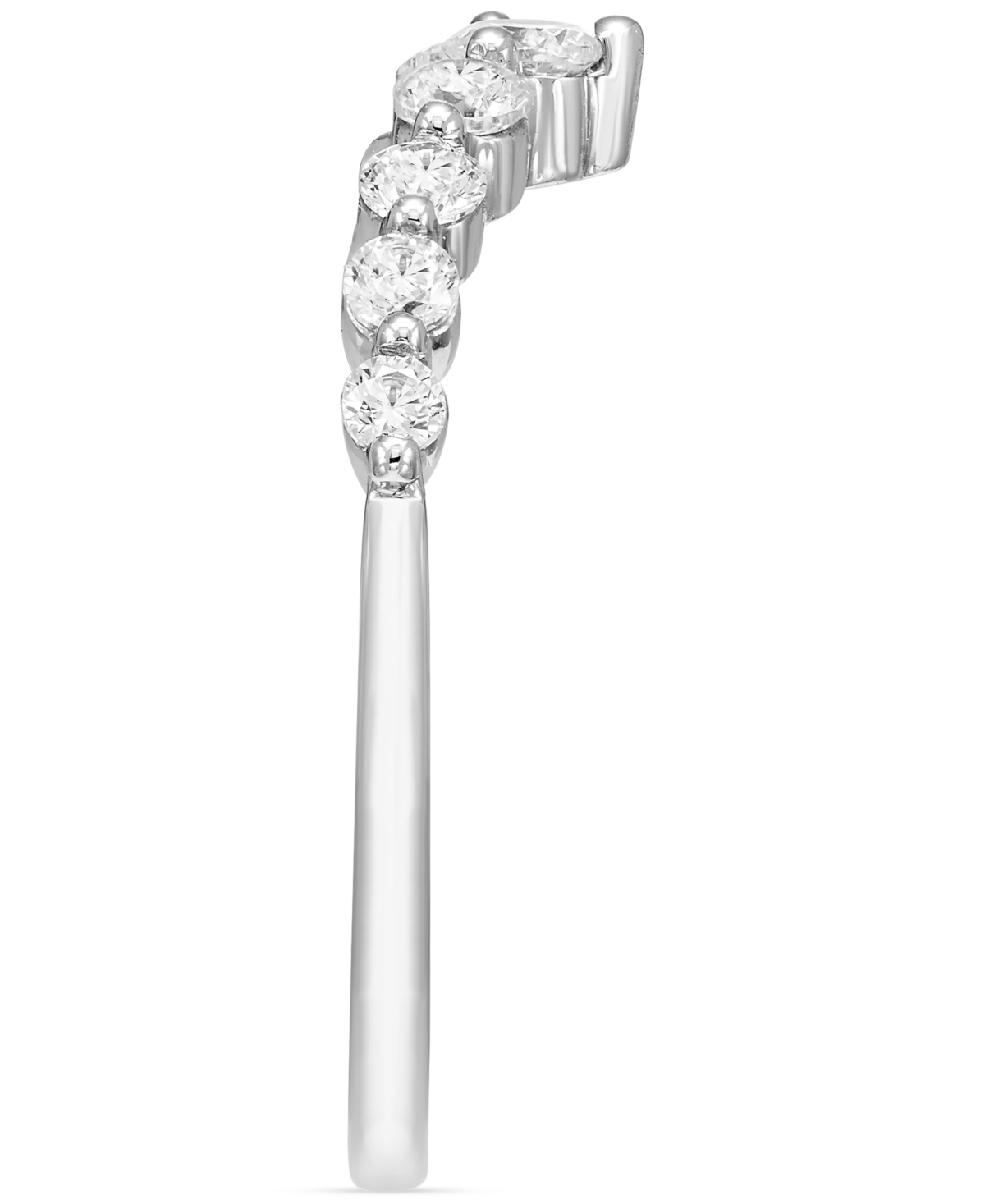 Macy's Diamond V-shape Contour Ring (1/2 Ct. T.w.) In 14k White Gold In White Gold