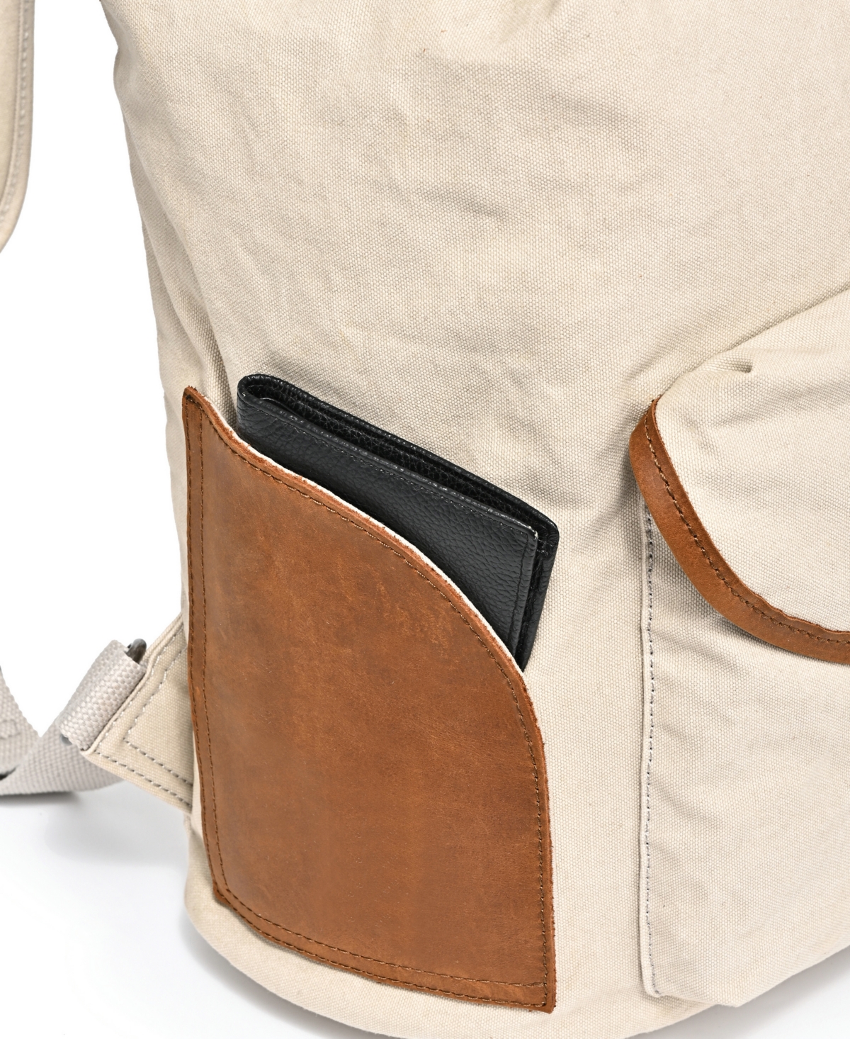 Shop Tsd Brand Milo Canvas Backpack In Ivory