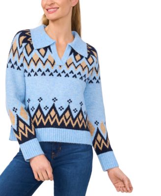 Women's Collared Fair Isle Sweater