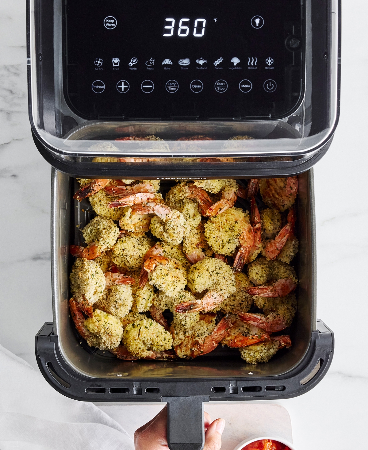 GREENPAN BISTRO 7 QUART 360° CLEAR VIEW AIR FRYER 